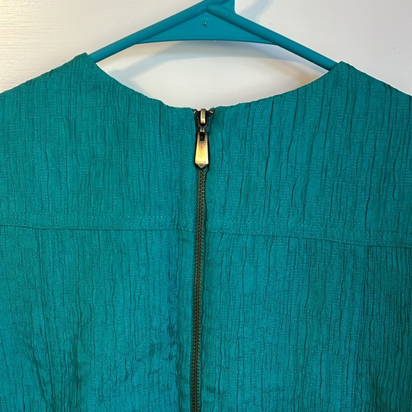 Laundry by Shelli Segal Teal Dress with Beaded Neckline - Picture 4 of 4